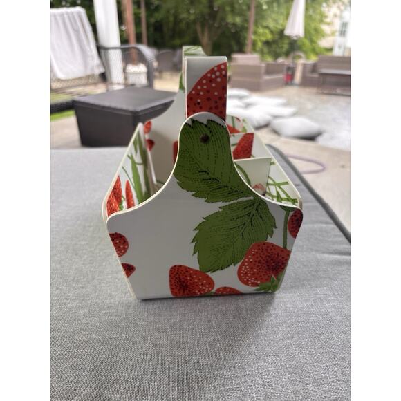 Vintage Retro Mid Century 60's Melmac Strawberry Serving Caddy Cottagecore - Picture 3 of 7